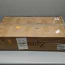 Adjustable Swivel Table with Faux Saddle Leather Cover & Heavy Duty Metal Leg, Laptop Stand for Bed, Sturdy TV Tray, Couch Table for Living Room (Brown)