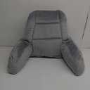 Reading Pillows for Sitting in Bed Adult, Back Pillow for Bed Sitting Up, Backrest Pillows with Shredded Foam for Adult&Teens, Support Pillow with Arms for Beds, Couch, Floor, 18in, Grey