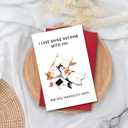 5 x Leinessy Cat Valentine's Day Card for Boyfriend, I Love Doing Nothing with You, Adorable Anniversary Card for Her Him (05)