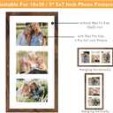 10x20 Picture Frame Set of 2, Display 3 Pcs 5x7 Picture Collage with Mat or 10 x 20 without Mat, Three 5x7 Picture Frame Collage for Wall Hanging, 5 by 7 Multi Frame, 2 Pack, Deep Brown
