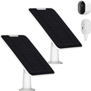 Solar Panel Charger Compatible with Arlo Pro 3/Pro 4/Pro 5S/Ultra/Ultra 2/Go 2 Continuous Power Supply IP65 Weatherproof with 9.8ft Charging Cable and Adjustable Wall Mount