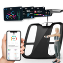 Smart Scale for Body Weight and Fat Percentage,8-Electrode High Precision Digital Bathroom Scale for BMI, Body Fat, Muscle & Bone Mass, 51 Body Composition with Report