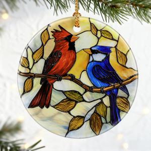 Cardinal & Blue Jay Ornament, Christmas Ornaments, Christmas Decorations, Holiday Decor Gifts for Family, Friends & Bird Lovers, Gift Exchange & Gift Idea, Giftbox Included