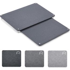 2 Tiers 20"x16" & 16"x12" Extra Large Nesting Stone Dish Drying Mats for Kitchen Counter Absorbent Quick Dry Diatomaceous Earth Mat with Non-slip Feet for Pot Dishes Tableware (Dark Gray)