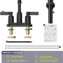 Bathroom Faucets for Sink 3 Hole, Evolvegoods 4 Inch Matte Black Bathroom Faucet with Pop Up Drain and 2 Supply Hoses, 2-Handle Centerset Faucet for Sink Vanity RV