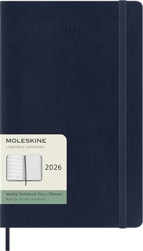 Moleskine Classic 12 Month 2026 Weekly Planner, Soft Cover, Large (5" x 8.25"), Sapphire Blue, 144 pages