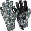 5 x Fishing Gloves UV Protection Gloves Sun Protection Gloves UPF50+ Men Women for Outdoor, Kayaking, Rowing (Large, Camouflage)