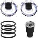 32 oz Replacement Lid for Yeti Lids, Splash Resistant 32 oz Straw Mug, BPA Free with 4 Silicon rubber Gaskets O-Ring (2 Pack)