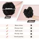 RUWISS Claw Clip Messy Bun Hair Piece Real Human Hair Buns Wavy Curly Chignon Hair Bun Extensions Tousled Updo Claw Clip Ponytail Hairpieces for WomenNatural Black (40g)