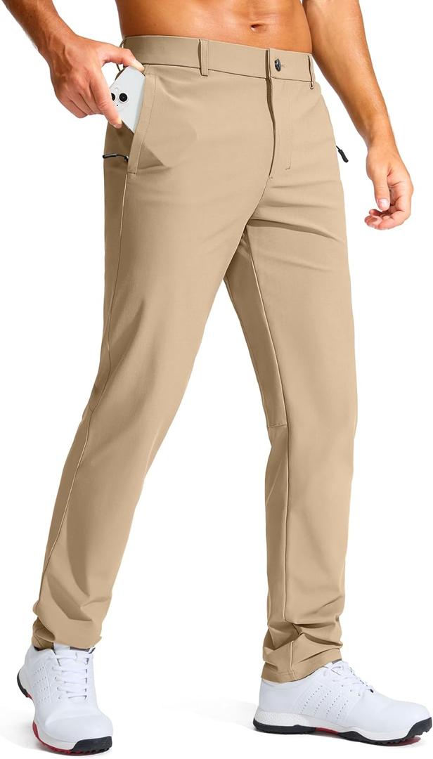 Men's Golf Pants - 30"/32"/34" Slim Fit Stretch Lightweight Dress Pants for Men with Zipper Pockets Casual Work, Size W34 L34 Men's Golf Pants - 30"/32"/34" Slim Fit Stretch Lightweight Dress Pants for Men with Zipper Pockets Casual Work, Size W34 L34