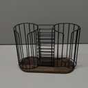 3-Compartment 18oz Coffee Cup Dispenser Rack with Wood Base, Disposable Cup, and Lid Organizer for Countertop - Perfect for Paper Cups, Straws, and Kitchen Cabinet Storage