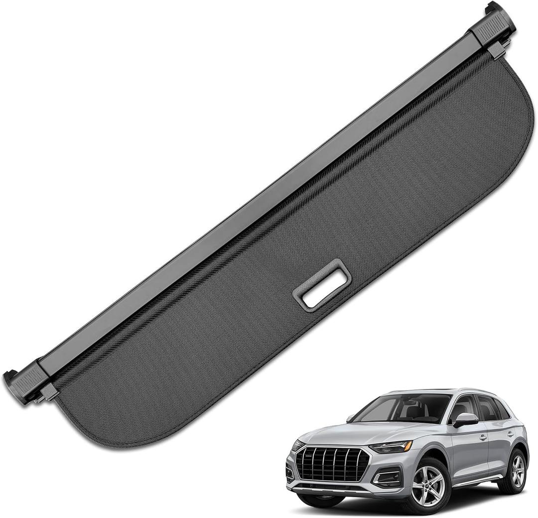 HAFIDI® Cargo Cover for 2017-2025 Audi Q5 SQ5 Retractable Trunk Cargo Cover Q5 SQ5 Accessories Anti-Peeping Anti-Theft Privacy Screen,Trunk Luggage Shield Shade Carbon Fiber Texture