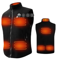 ARRIS Fleece Heated Vest for Men with Battery Pack Included, Size Adjustable 8 Heating Zones for Hunting
