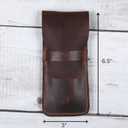 Leather Pen Case, Handmade Full Grain Organizer Pouch, Durable Protective Cover for Fountain Pens and Writing Tools (Brown)
