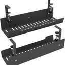 VIDOR Desk Cable Management Tray, Under Desk Cable Organizer, 17 inch Steel, Easy Install, Black, 2Pcs