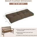 FUNHOME Outdoor Bench Cushion 42x18Inch, Long Seat Pads-Brown | Non-Slip Patio Bench Cushion, Water Resistant, Tufted Loveseat Cushion for Garden, Swing, Settee, Window, Wicker, Front Porch
