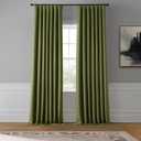 HPD Half Price Drapes - Faux Linen Curtains for Living Room (1 Panel) - 50W X 84L - Textured Room Darkening Curtains for Bedroom 84 Inches Long - Drapes for Home Decor, Tuscany Green