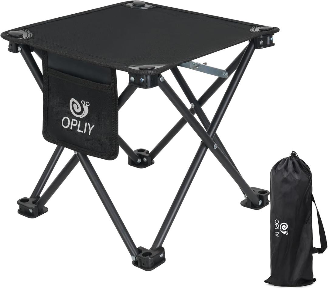 Camping Stool Upgrade Foot Stool for Camping Fishing Hiking Gardening and Beach, Camping Seat with Carry Bag (Black)