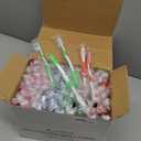104 Pack Bulk Toothbrushes w/Cover Caps, Individually Wrapped Disposable Travel Toothbrush, Value Size, Long Lasting 3+ Months, Med-Soft Manual Teeth Brush Bristles, 4 Colors (Red Green Blue Pink) (Mix)