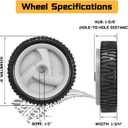 2 Pack 583719501 194231X460 Front Lawn Mower Wheels Compatible for Craftsman Lawn Mower Parts Husqvarna & HU Front Wheel Drive Self Propelled Lawn Mower