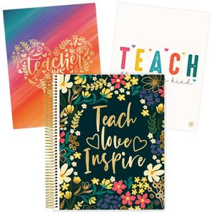 bloom daily planners New Undated Academic Year Teacher Planner & Calendar - 7 Period Lesson Plan Organizer Book with New Frosted Cover (9" x 11") - Learn with Joy