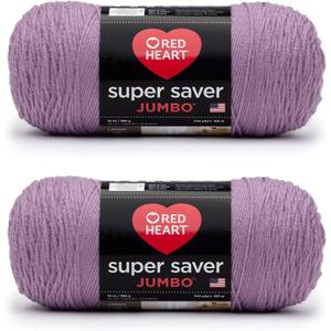 Red Heart Super Saver Jumbo Yarn for Crocheting, Orchid, 2-Pack