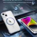 2 x FNTCASE for iPhone 13 Phone Case: Clear Phone Case Magnetic Military Grade Drop Protection Anti Yellowing Cell Phone Cover- Rugged Shockproof Protective Bumper (D-Blue Magnetic)