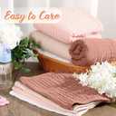 VitalCozy 8 Pcs Baby Muslin Hooded Bath Towels and Washcloths, Muslin Hooded Baby Towels Absorbent Blankets for Gift Newborn Infant Shower (Pink,White)
