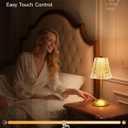 Crystal Cordless Lamp, Dimmable+3 Colors Rechargeable Lamp, Touch+2000mAh Battery Operated Vintage Ambient Light for Kitchen/Bedroom/Bathroom Shower, College Gifts, Mothers Day Gifts for Wife Daughter