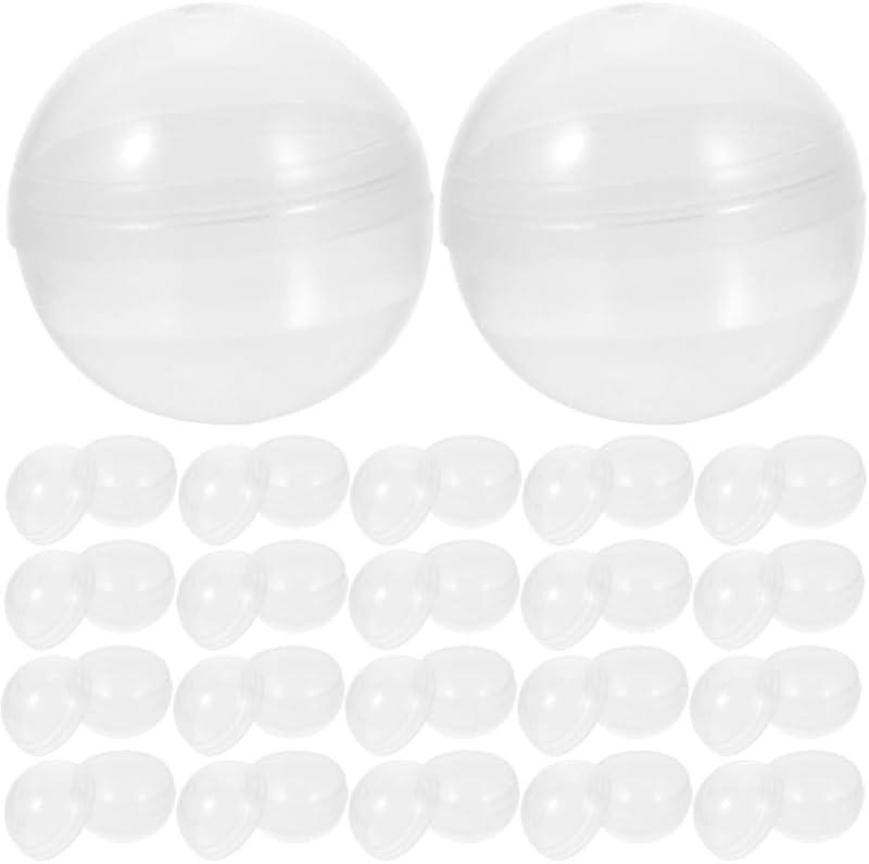 Luxshiny 50Pcs Vending Machine Capsules 2.36 Inch Clear Round Empty Capsules for Toy Gumball Machines Kids Party Favors Prize Containers (6X6CM)