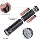 5 Pack of Flashlights 9 LED Mini Aluminum Flashlight Bulk with Lanyard 15 AAA Batteries Included Assorted Colors Handheld Flashlights for Hurricane Supplies Camping, Night Reading, Cycling