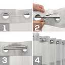 River Dream Long No Hook Slub Textured Shower Curtain with Snap-in PEVA Liner Set - 71" x 77"(75"), Hotel Style with See Through Top Window, Grey Fabric Curtain & Waterproof Liner, Gray, 71x77