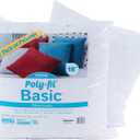 Fairfield Poly-Fil Basic Inserts Ideal, Travel Pillows, and Home Decor, Zippered, Non-Woven Cover, Spot Clean, 18” Square, White 2 Count