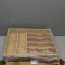 Xoudsdeu Bamboo Silverware Organizer for Drawer, Utensil Organizer, Cutlery Holder and Utensil Tray with Drawer Dividers for Kitchen Flatware Orgazier (5 Slots)