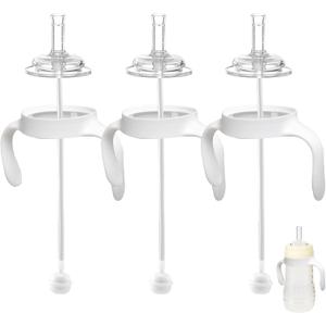 Zafflerva Straw Sippy Cup Conversion Kit for Mam Baby Bottles, Soft Top and Weighted Ball Transition with Handles Converter 8m+, Set of 3