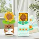 Birthday Gifts for Mom, Handmade Positive Crochet Sunflower for Home Office Desk Decor, Thank You Gifts for Women Teacher Friend Daughter Nurse Coworker,Emotional Support Plant with Positive Card