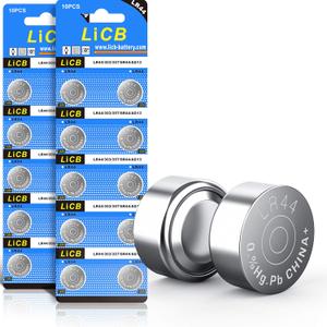 LiCB 20 Pack LR44 377 626 Watch Battery 1.5V Button Cell Batteries