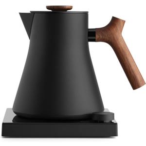 Fellow Corvo EKG Pro Studio Edition Electric Tea Kettle - Quick Heating, Precise Temperature Control, Scheduling, Built-in Brew Timer - Matte Black with Walnut Handle - 0.9 Liter