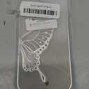 Designed for iPhone Case,Luxury Electroplated Liquid Floating Gradient Glitter Quicksand Butterfly Clear Shockproof Protective Cover Phone Case (Silver,iPhone 13 Pro Max)