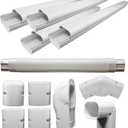 DuctlessAire White Paintable Mini Split Line Set Cover Kit - Cover for Ductless Mini Split AC & Heating System - Easy to Install Hide-A-Line Kit (3" x 30 ft.)