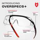 NoCry Safety Glasses Over Eyeglasses for Men and Women with Anti Scratch Lenses and Integrated Side Shields — Adjustable Temples with Anti-Slip Tips — 100% UV Protective Eyewear — ANSI Z87 Certified