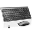 2.4G Wireless Keyboard and Mouse Compact Keyboard Mini Portable Silent Mouse, Suitable for Laptops Mac PC Travel Keyboard and Mouse : Electronics