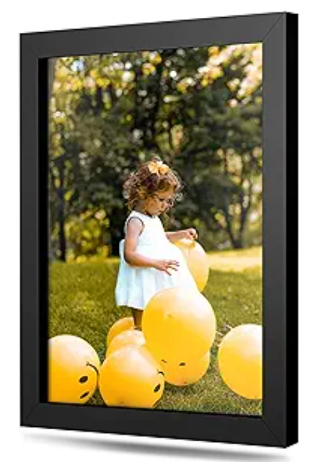 Modern 15x25 Black Picture Frame Wood with Real Glass - Wall Hanging - Real Wooden Edge - 25x15 Frame Size For Family Photo Portrait, Poster Prints, Documents, Art Print- Modern Memory Design