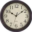 Foxtop Retro Silent Non-Ticking Round Classic Clock Quartz Decorative Battery Operated Wall Clock for Living Room Kitchen Home Office 12 Inch (Bronze)