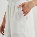 Womens 2 Piece Cover Ups Set Cotton Beach Short Sets Short Sleeve Button Down Shirt Shorts Resort (Large)