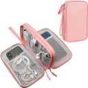 DDgro Travel Accessories for Women, Electronics Organizer Pouch Bag for Tech Accessory & Airplane Essentials (Medium, Pink)