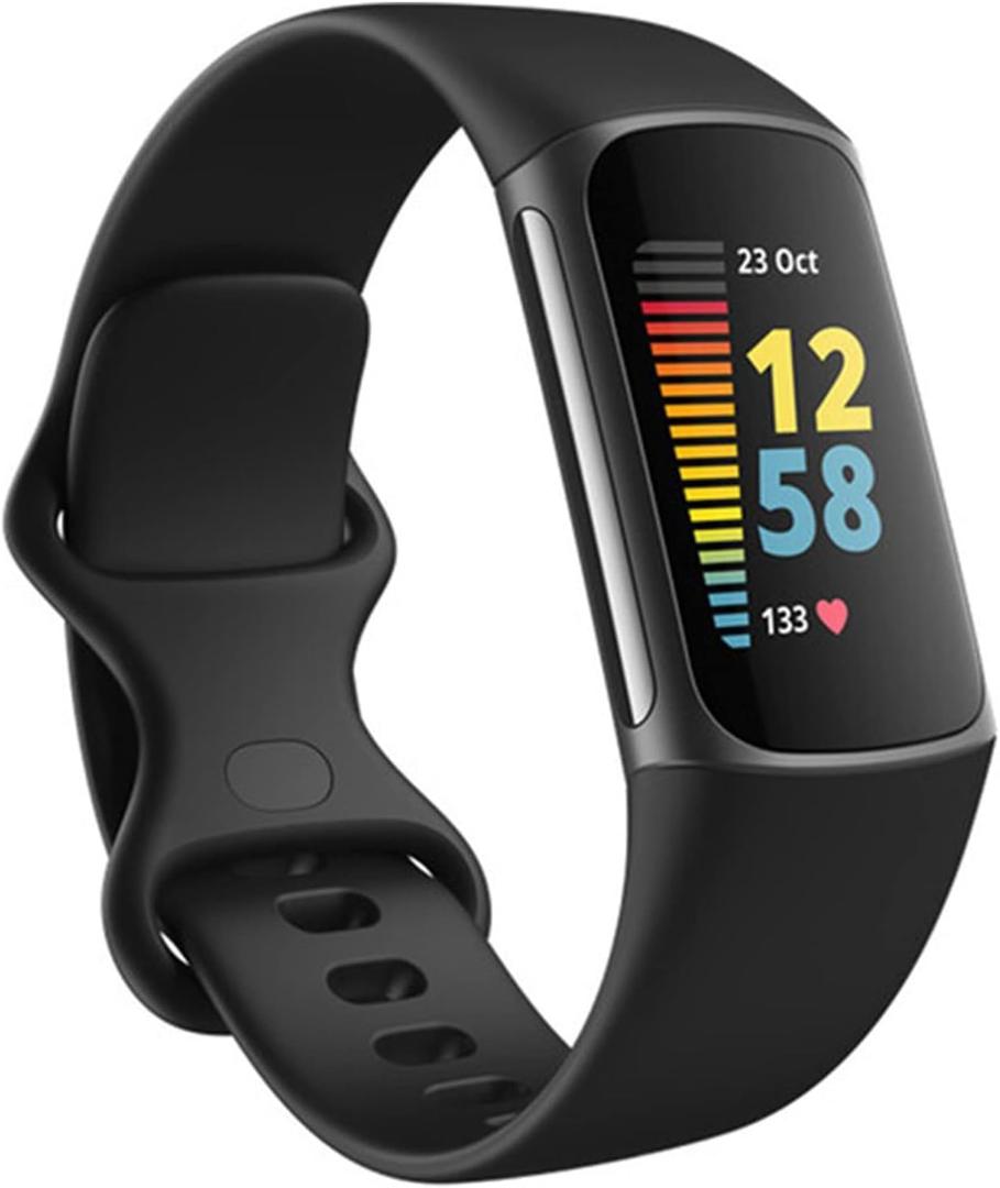 Replacement Bands Compatible with Fitbit Charge 5 Bands/Fitbit Charge 6 Bands for Women Men, Silicone Fitness Sport Wristbands for Women Men Small Large (Small, Black)