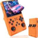 Handheld Game Console with 30000 Retro Games, 3.5 inch Mini HD IPS Screen Retro Console, 3800mAh Large Capacity, Built-in 256G Card, Support HDMI and TV Outpu (Blue)
