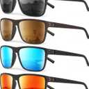 Sunglasses-Men Polarized Mens Sunglasses: Classic Women Sun Glasses UV Protection for Fishing Driving Golf (A(4 Pack)-black + Ice Blue + Red + Brown)