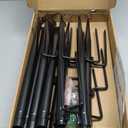 10Ft String Light Poles 4 Pack,Light Poles for Outside Lights,Outdoor with Fence Brackets Hanging Lights,Metal Stand Deck Patio Backyard